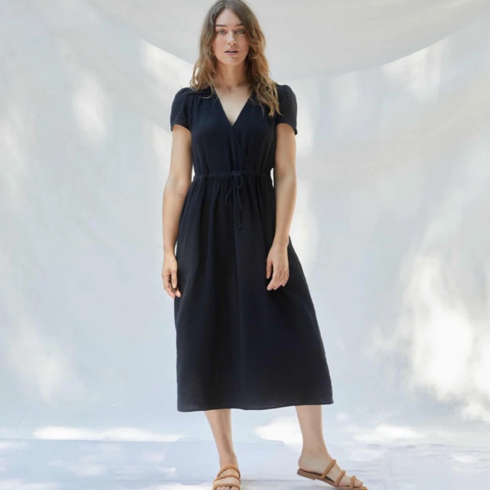 Christy Dawn Dress in Black Cotton